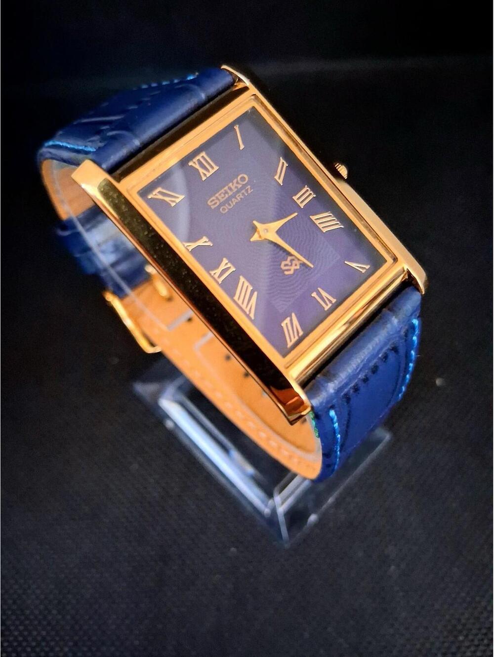 Men's Vintage Seiko Tank Leather Wrist Watch RARE - Picture 1 of 7